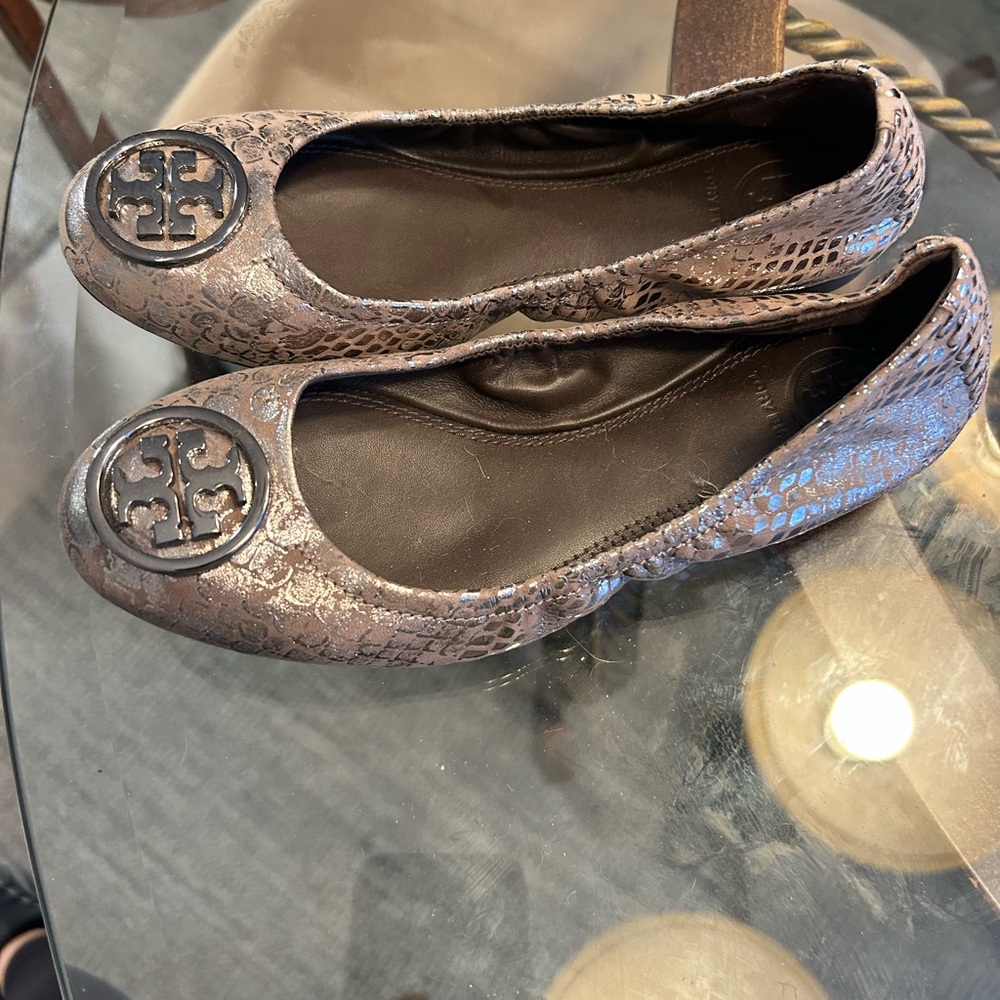 Tory Burch Snakeskin Pattern Flats